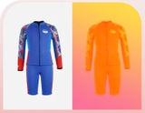 Bộ bơi giữ nhiệt cho bé, dài tay, màu xanh, dáng rời, vải dày 2.5mm, Dive & Sail