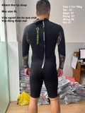 Bộ bơi giữ nhiệt dài tay, màu đen hông xanh, vải dày 1.5mm Dive & Sail