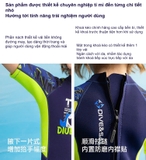Bộ bơi giữ nhiệt trẻ em, xanh than cá mập, cộc tay, vải dày 2.5mm Dive & Sail