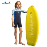 Bộ bơi giữ nhiệt trẻ em, cộc tay, màu xanh xám, mỏ neo, vải dày 1.5mm, Dive & Sail