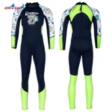 Bộ bơi chống lạnh trẻ em, dài tay đen xanh, khủng long, vải dày 1.5mm, Dive & Sail