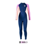 Bộ bơi bé gái dài tay, màu than tím, vải chống nắng UPF 50++, Dive & Sail