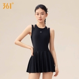 Bộ bơi 361 nữ, mẫu mới dáng liền, thon gọn tôn dáng, màu đen, liền chân váy