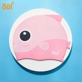 Mũ bơi trẻ em 361, hình cá, chống thấm nước, không gây khó chịu, dùng được cho tóc dài
