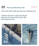 Mũ bơi silicone 361 người lớn, kích thước lớn cho người tóc dài, chống nước, co giãn cao