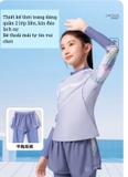 Bộ bơi 361 bé gái, dài tay chân, chống lạnh, chống nắng UPF 50+, bơi tắm biển, khoáng nóng, màu tím