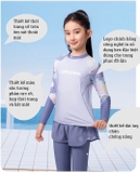 Bộ bơi 361 bé gái, dài tay chân, chống lạnh, chống nắng UPF 50+, bơi tắm biển, khoáng nóng, màu tím