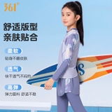 Bộ bơi 361 bé gái, dài tay chân, chống lạnh, chống nắng UPF 50+, bơi tắm biển, khoáng nóng, màu tím