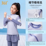 Bộ bơi 361 bé gái, dài tay chân, chống lạnh, chống nắng UPF 50+, bơi tắm biển, khoáng nóng, màu tím