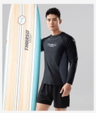 Bộ bơi nam 361, dài tay chống nắng UPF 50+, thoáng khí mau khô, Training, màu xám