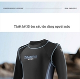 Bộ bơi nam 361, dài tay chống nắng UPF 50+, thoáng khí mau khô, Training, màu xám