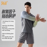 Bộ bơi nam 361, dài tay chống nắng UPF 50+, thoáng khí mau khô, Training, màu xám