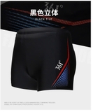 Quần bơi nam 361, nhanh khô co giãn, dáng thời trang, màu đen hoạ tiết