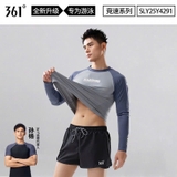 Bộ bơi nam 361, dài tay chống nắng UPF 50+, kháng Clo, Racing, màu xám