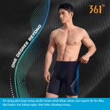 Quần bơi nam 361, dáng lửng, co giãn, kháng Clo, bơi lội thi đấu tập luyện, đen xanh