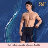 Quần bơi nam 361, dáng lửng, co giãn, kháng Clo, bơi lội thi đấu tập luyện, đen xanh