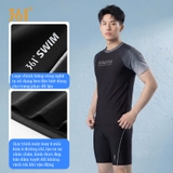 Bộ bơi nam 361 cộc tay, kiểu dáng thời trang, chống nắng UPF 50+, Rowing, màu đen