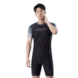 Bộ bơi nam 361 cộc tay, kiểu dáng thời trang, chống nắng UPF 50+, Rowing, màu đen