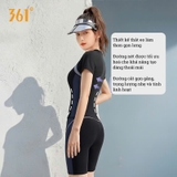 Bộ bơi nữ 631 thon gọn dáng, vải chống nắng UPF 50+, cộc tay, than cam