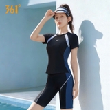 Bộ bơi nữ 631 thon gọn dáng, vải chống nắng UPF 50+, cộc tay màu đen