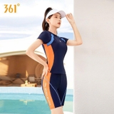 Bộ bơi nữ 631 thon gọn dáng, vải chống nắng UPF 50+, cộc tay, than cam