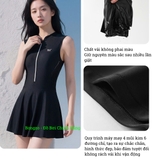 Bộ bơi nữ 361 liền thân váy, tạo dáng thon gọn, che vòng bụng, co giãn, thoáng khí