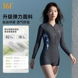 Bộ bơi nữ 361, chống nắng UPF 50+, dài tay liền thân, tôn dáng, hàng cao cấp, xám đen