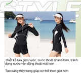 Bộ bơi nữ 361 dài tay dáng rời, chống nắng UPF 50+, co giãn thoáng khí