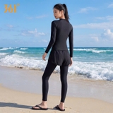 Bộ bơi nữ 361 dài tay, dáng rời, UPF 50+ bảo vệ da sứa biển, chày sước, màu đen