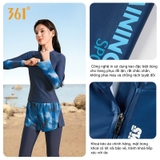 Bộ bơi nữ 361 dài tay chân, lịch sự chống nắng UPF 50+, bảo vệ da, màu xanh