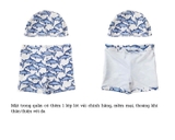 Set quần mũ bơi cho bé xanh cá Momasong (Korea)