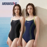 Bộ Bơi Nữ Liền Thân Cao Cấp Thiết Kế Thể Thao Chuyên Nghiệp, Che Bụng Tôn Dáng màu Đen Xanh Momasong