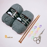 Set đan len cơ bản dành cho người mới Milk 125gr Kim đan gỗ