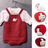 Set len móc yếm cho bé từ len Jeans Thổ Nhĩ Kỳ - Đỏ 51