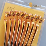 Bộ kim móc con cáo cán hoa hồng vàng 8 cây