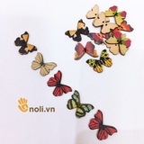 Cúc gỗ trang trí hình con bướm 21x28mm (gói 10 cái)