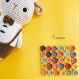 Cúc gỗ chấm bi nhiều màu 4 lỗ (gói 10 cái)