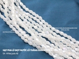 Túi hạt pha lê giọt nước lỗ thẳng màu sữa đục tự làm DIY handmade