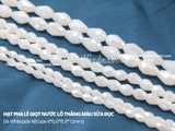 Túi hạt pha lê giọt nước lỗ thẳng màu sữa đục tự làm DIY handmade