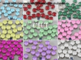 Set 10 hạt đá tròn chóp nhọn màu sữa mocha đế vàng có lỗ khâu