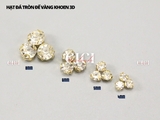 Đá tròn trắng đế trắng đế vàng khoen D 3D