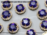 Đá vuông bo tròn cạnh viền đá trắng đế BẠC 12mm