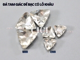 Túi 5 hạt đá tam giác đế bạc 18mm