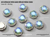 Đá vuông bo tròn cạnh viền đá trắng đế BẠC 12mm