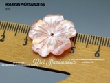 (túi 5 hoa) Hoa resin phủ trai size 2 cm