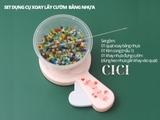 Set hũ xoay lấy cườm, kim sa, thêu tambours