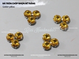Set 10 hạt đá tròn chóp nhọn đế bạc có lỗ khâu