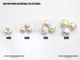 Túi 50-100 hạt đá tròn màu AB có đế lỗ khâu