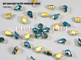 Túi 10 hạt đá giọt nước đế vàng 6*10mm