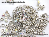 Túi 50-100 hạt đá tròn màu AB có đế lỗ khâu